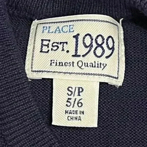 CHILDREN'S PLACE argyle pattern cotton sweater blue kids‎ size S(5/6) - Picture 3 of 4